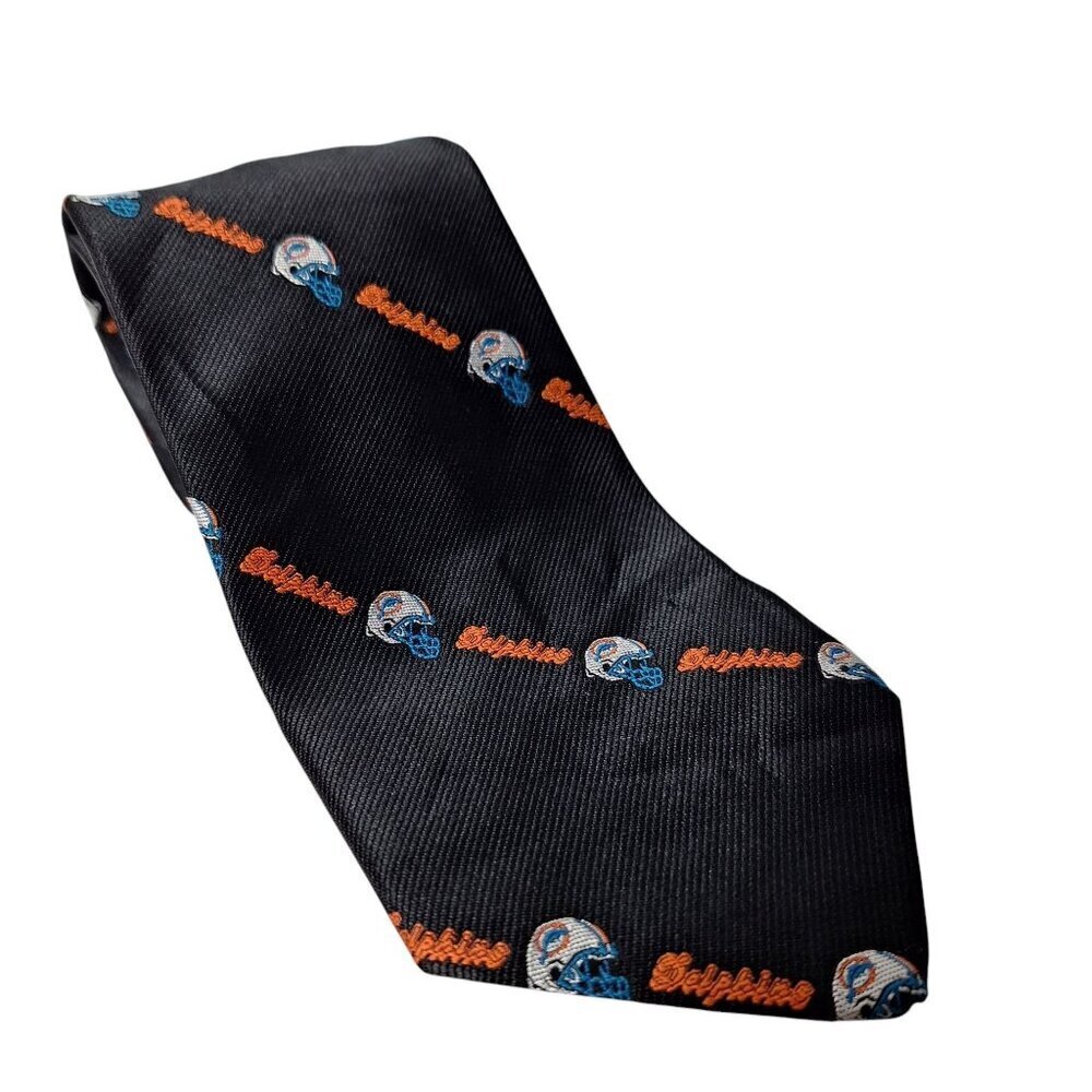 Vintage 90s Ralph Marlin Miami Dolphins NFL Necktie